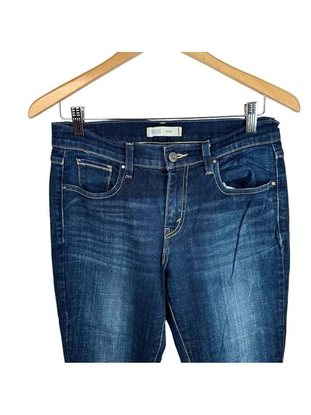 Levis 515 Bootcut Jeans Womens Size 8 Pockets Mid Rise Neutral Casual Core Basic - Picture 2 of 11